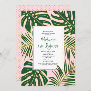 Invitation Tropical feuille rose mariage douche nuptiale