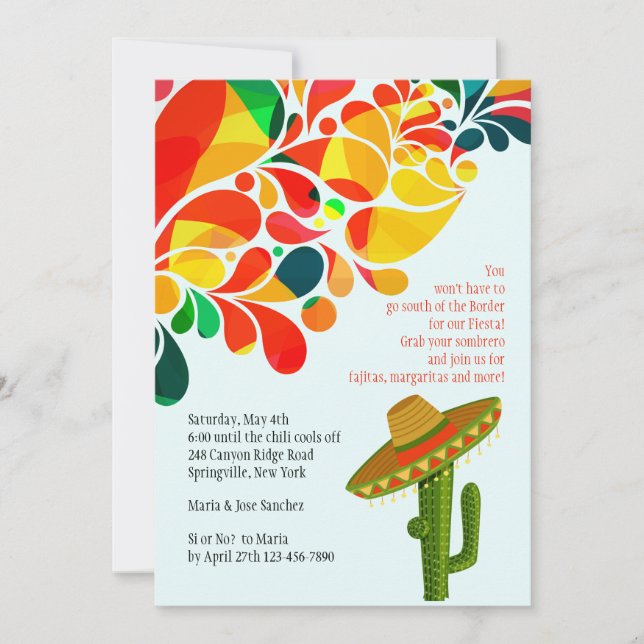 Invitation Tropical Fiesta Cinco de Mayo (Devant)