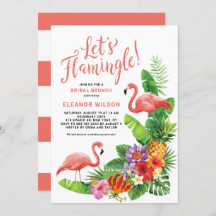 Invitation Tropical Flamingle Floral Bridal Brunch