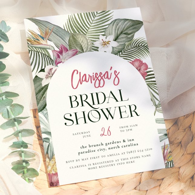 Invitation Tropical Floral Arch Shower de Mariage d'Été (Créateur téléchargé)
