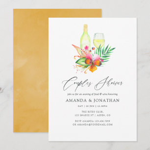 Invitation Tropical Floral Couples Shower de dégustation de v