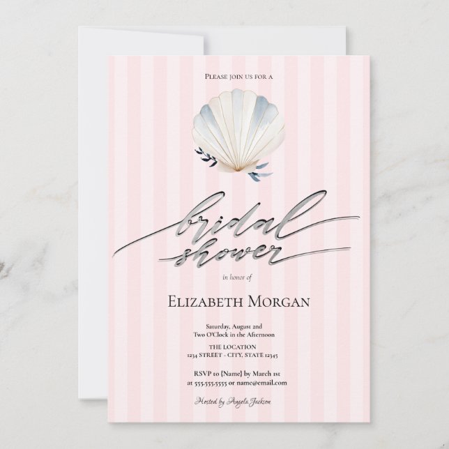 Invitation Tropical Floral d'Arbor de Plage pour Mariée (Devant)