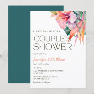 Invitation Tropical Floral Hibiscus Fête de Mariage Hawaïenne