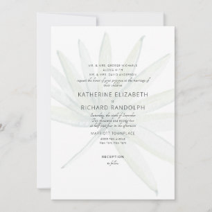 Invitation Tropical Frond Blanc Les deux parents Mariage
