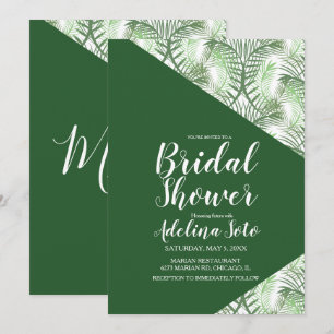 Invitation Tropical Geometrical Palm Oasis Fête de Mariage