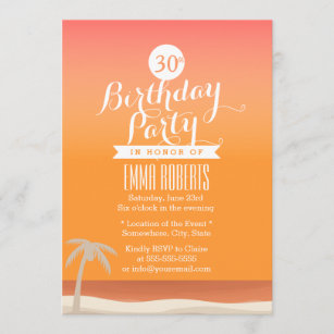 Invitations Plage De Joyeux Anniversaires Zazzle Fr