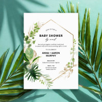 Tropical Green et Gold Frame Baby shower par courr