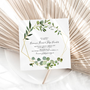 Invitation Tropical Green Feuille espagnol Carré Mariage