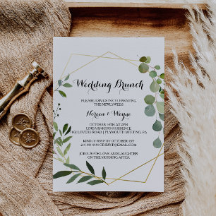 Invitation Tropical Green Feuille Mariage Brunch