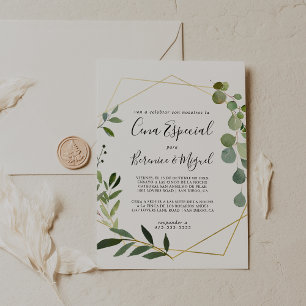 Invitation Tropical Green Feuilles Cena Especial