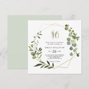 Invitation Tropical Green Feuilles fête du 40e anniversaire