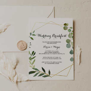 Invitation Tropical Green Feuilles Mariage Petit déjeuner