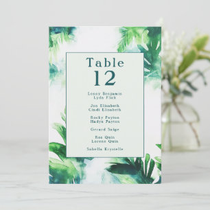 Invitation Tropical Green fun, green botanical nom chart
