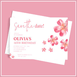 Invitation Tropical Hibiscus Enregistrez la Date Anniversaire