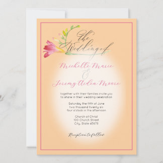 Invitation Tropical Hot Pink Freesia