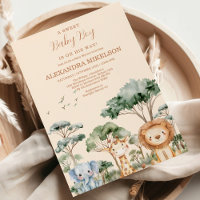 Tropical Jungle Safari Animaux Baby showers Garçon