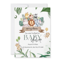 Tropical Jungle Safari Animaux Garçon Baby shower