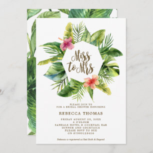 Invitation Tropical Miss to Mme bridal
