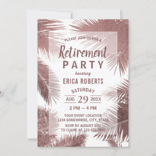 Invitation Tropical moderne Rose Gold Palm Beach Retraite