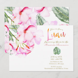 Invitation Tropical Oasis Rose Vert Mariage Hawaïen