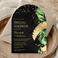Tropical Or Palm Arch Noir Bridal Shower