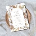 Invitation Tropical Orchid Beach Wedding<br><div class="desc">Tropical orchid flower with natural elements design invitation for your beach wedding. Customize the template with your wedding details.</div>