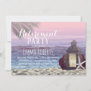 Invitation Tropical Palm Beach Starfish Lantern Retraite
