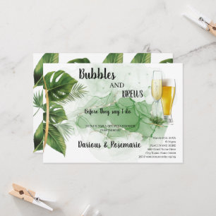 Invitation Tropical Palm Bubble & Brews Couples Douche Invit