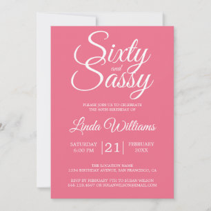 Invitation Tropical Pink 60 et Sassy 60th Birthday Party