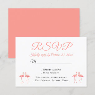 Invitation Tropical RSVP Flamants roses roses Mariage Summer