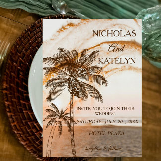 Invitation Tropical Seaside Chic Wedding 
