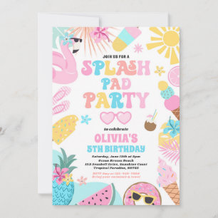 Invitation Tropical Splash Pad Fête d'été