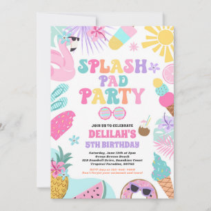 Invitation Tropical Splash Pad Fête d'été