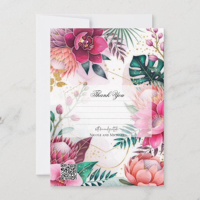Invitation Tropical Stardust Garden Floral Paradise Wedding (Devant)