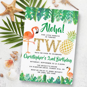 Invitation Tropical Summer Beach Luau Boys 2e anniversaire