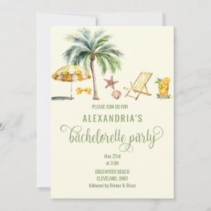 Invitation Tropical Summer Beach Thème Bachelorette Party