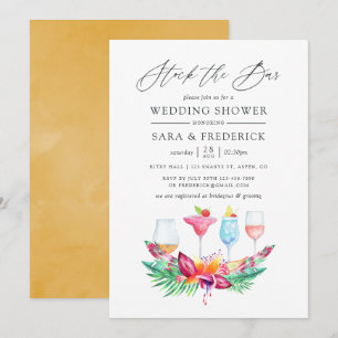 Invitation Tropical Summer Floral Stock du Bar