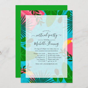 Invitation Tropical Summer Virtual Birthday Party