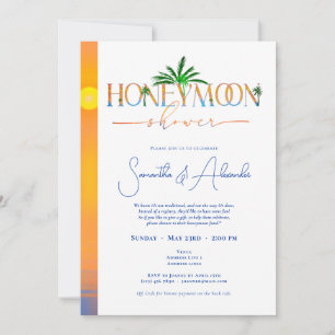 Invitation Tropical Sunset Honeymoon Couples Douche