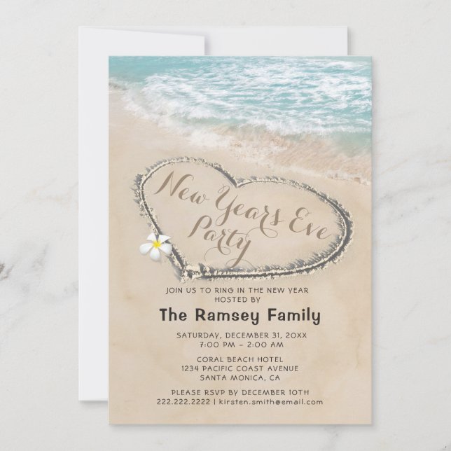 Invitation Tropical Thème Nouvel An Soirée (Devant)
