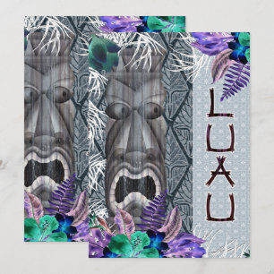 Invitation Tropical Vintage Rétro Floral Tiki Hawaïen Luau