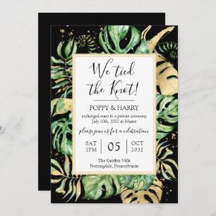 Invitation Tropical We Tied The Knot Eloped Réception Party