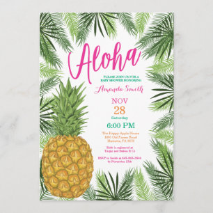 Invitation tropicale de baby shower d'ananas