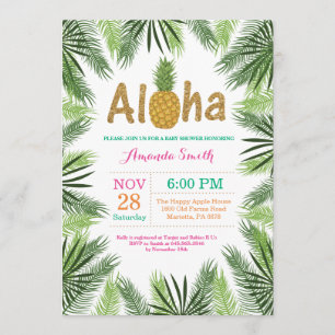 Invitation tropicale de baby shower d'ananas