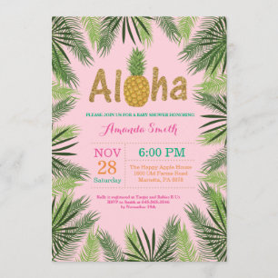 Invitation tropicale de baby shower d'ananas