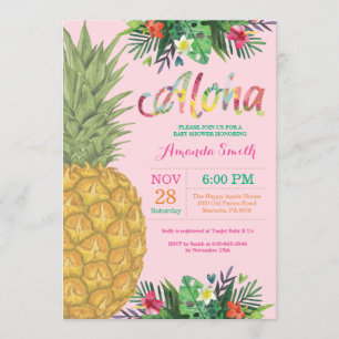 Invitation tropicale de baby shower d'ananas