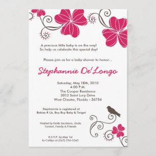 invitation tropicale de baby shower de fleur de