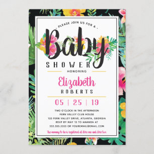 Invitation tropicale de baby shower, Luau