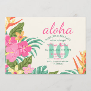 Invitation tropicale de fleurs