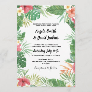 Invitation tropicale de ketmie de mariage